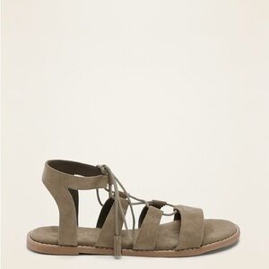 FAUX SUEDE OLD NAVY FLAT WOMENS GLADIATOR SANDALS SIZE 8 BOHEMIAN SUMMER